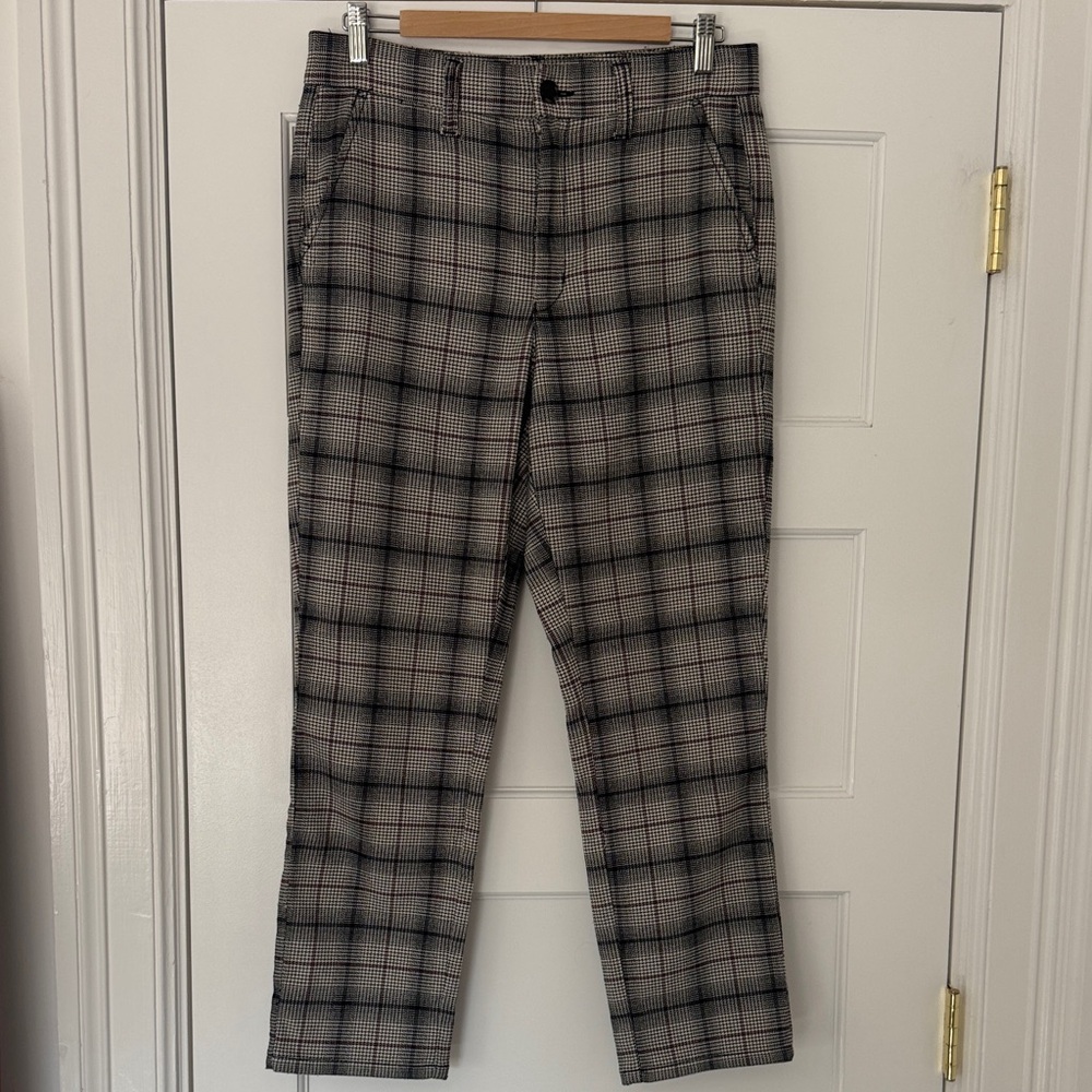 American Eagle Plaid Super High Rise Trousers Size 8